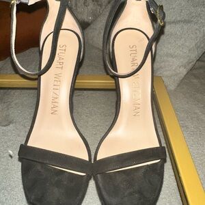 Stuart Weitzman Black Ankle Strap Heels
